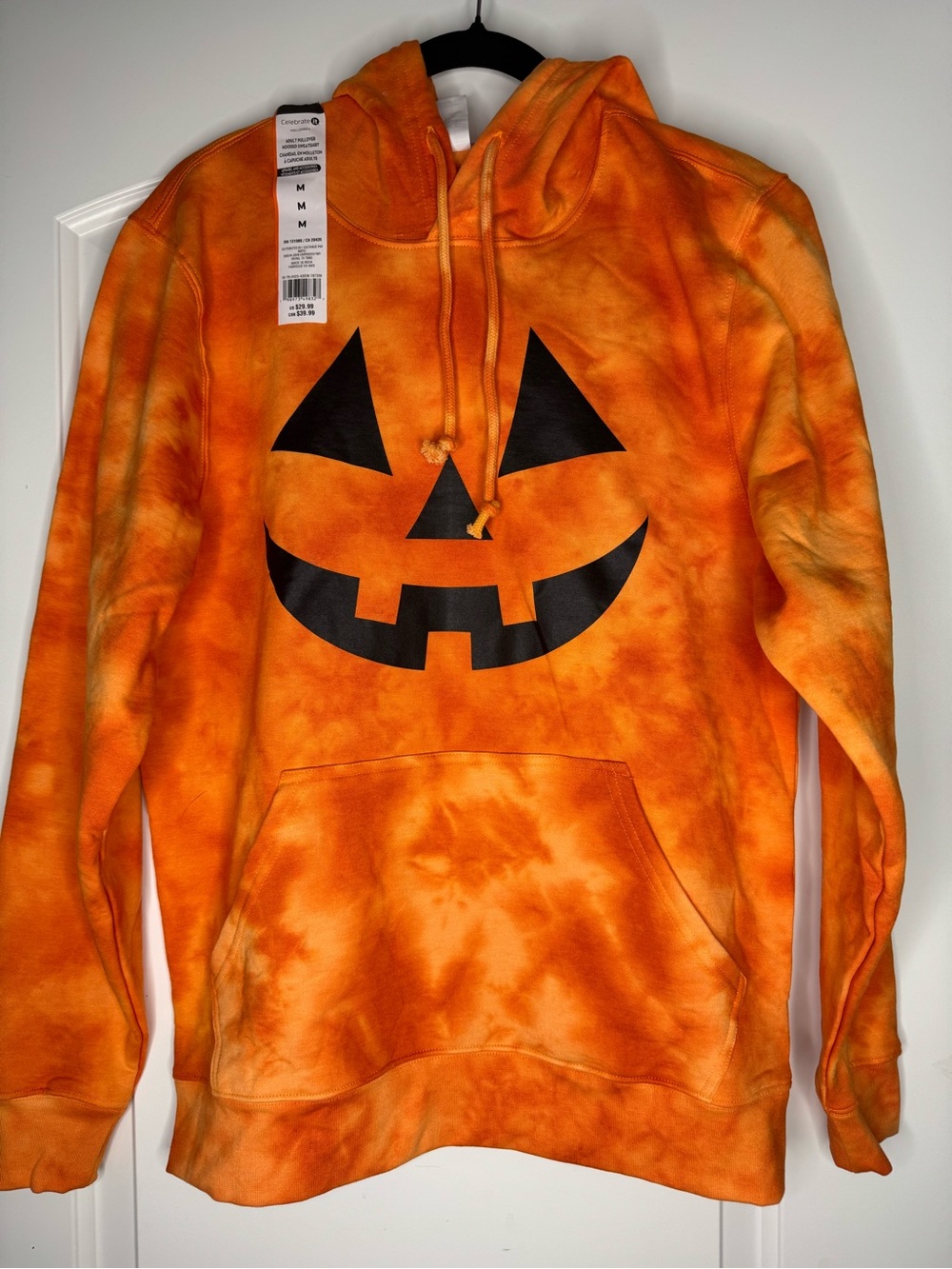 Halloween Orange Tie-Dye Pullover Hoodie